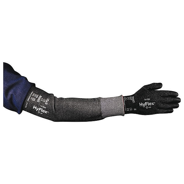 Cut Resistant Sleeve, HPPE, Gray, W, 16