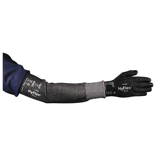 Cut Resistant Sleeve, HPPE, Gray, N, 22