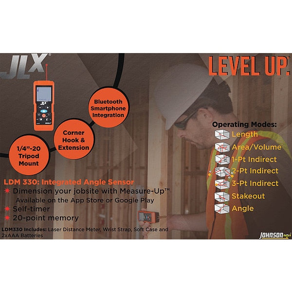 Laser Distance Meter, Indoor, 330 ft.