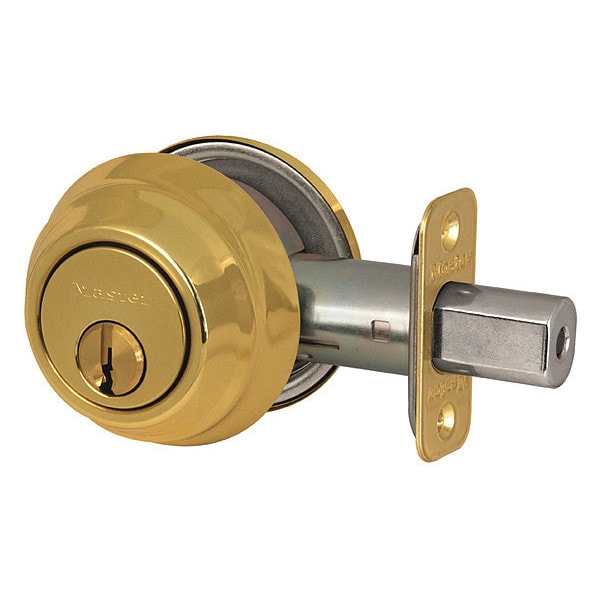 Deadbolt, Polished Brass, Single Cylinder