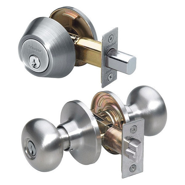 Knob Lockset, Biscuit Style, Satin Nickel