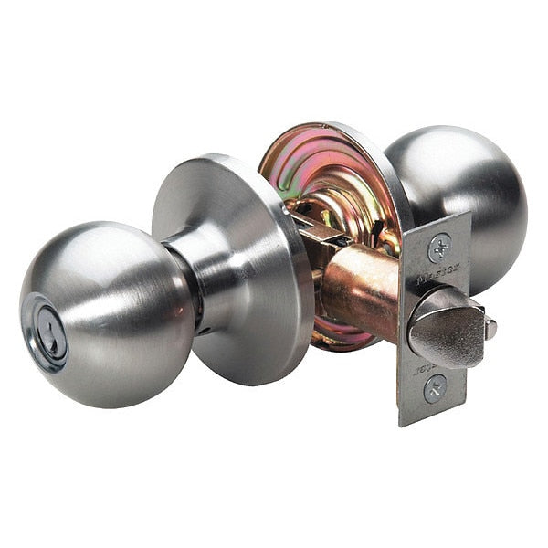 Knob Lockset, Ball Style, Satin Nickel