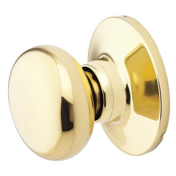 Knob Lockset, Biscuit Style, Polished Brss