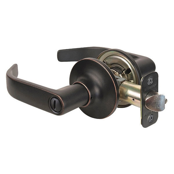 Lever Lockset, Aged Bronze, Return Style