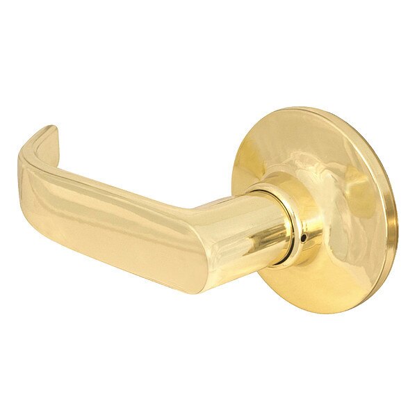 Lever Lockset, Polished Brss, Return Style