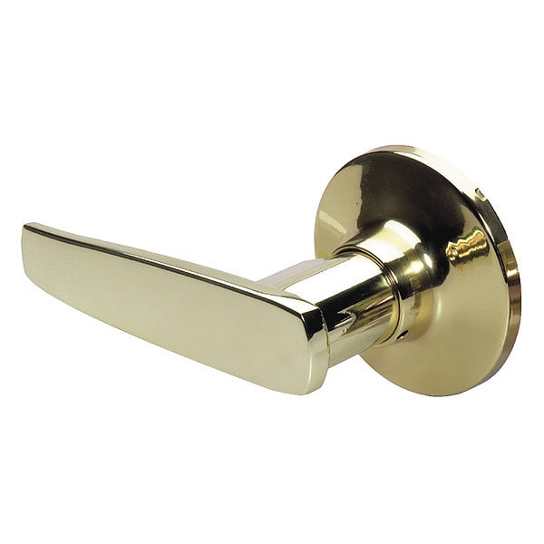 Lever Lockset, Polished Brss, Strght Style