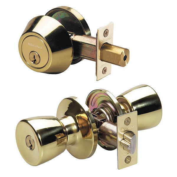 Knob Lockset, Tulip Style, Polished Brass
