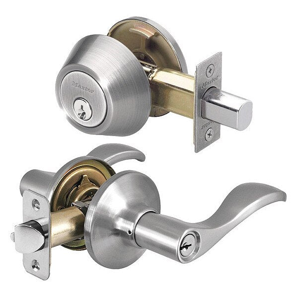 Lever Lockset, Satin Nickel, Wave Style