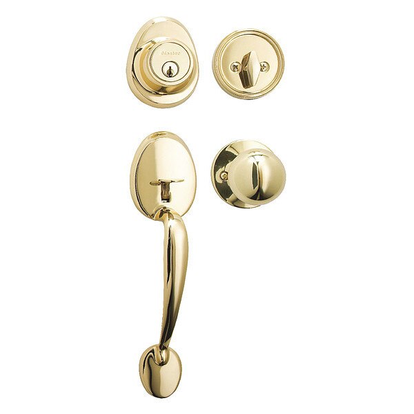 Knob Lockset, Biscuit Style, Polished Brss