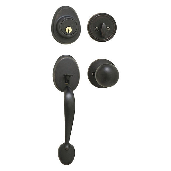 Knob Lockset, Biscuit Style, Aged Bronze