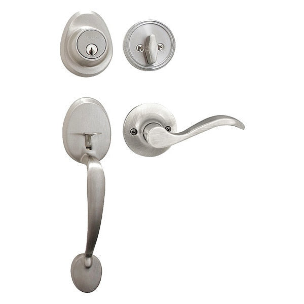 Lever Lockset, Satin Nickel, Wave Style