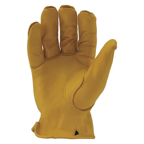 Leather Palm Gloves, Tan, Size S, PR