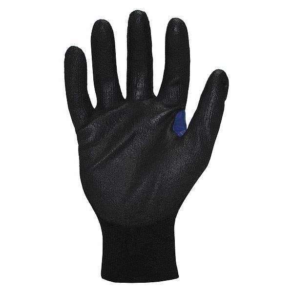 Polyurethane Coated Gloves, Palm Coverage, Black, 2XL, PR