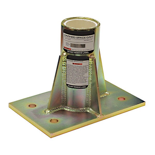 Base for Davit Mast, Yellow, Zinc Plated