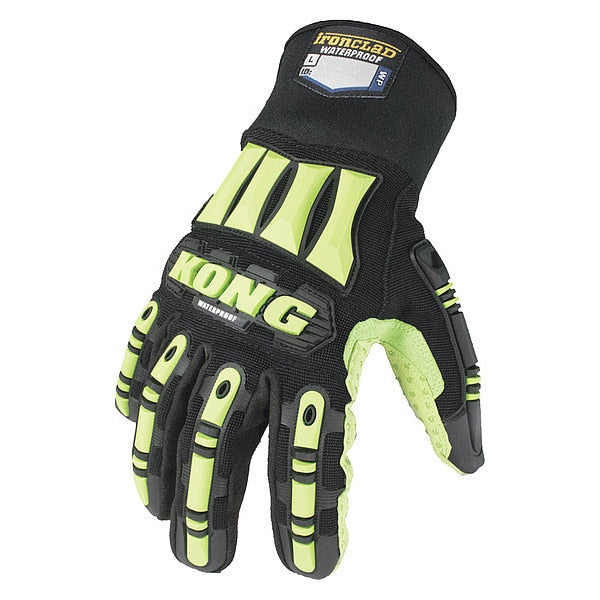 Impact Resistant Gloves, Sz XL, Blk/Grn, PR