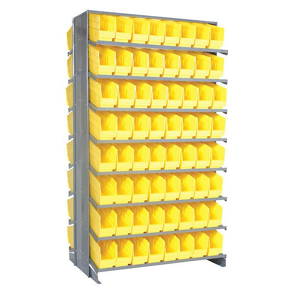Steel Pick Rack, 36 in W x 64 in H x 36 in D, 8 Shelves, Yellow