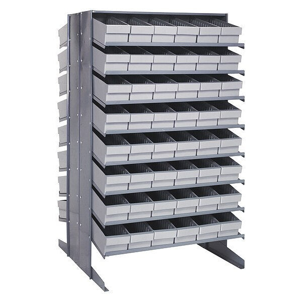 Steel Pick Rack, 36 in W x 60 in H x 36 in D, 16 Shelves, Gray