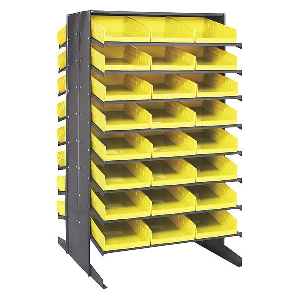 Steel Pick Rack, 36 in W x 60 in H x 36 in D, 16 Shelves, Yellow
