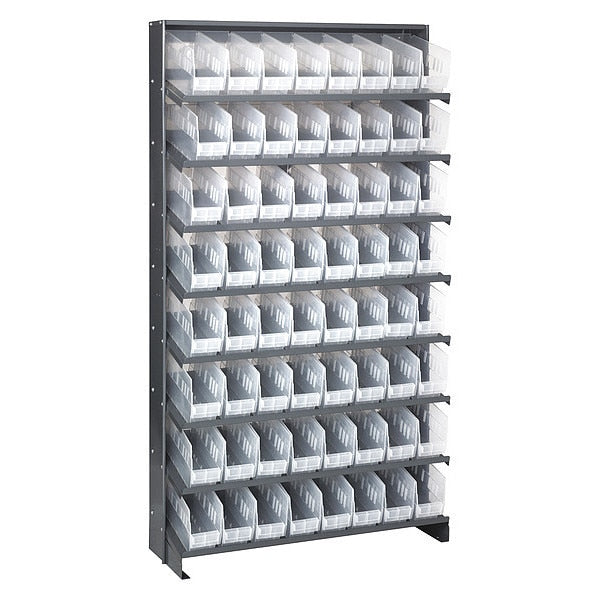 Steel Pick Rack, 36 in W x 64 in H x 12 in D, 8 Shelves, Clear