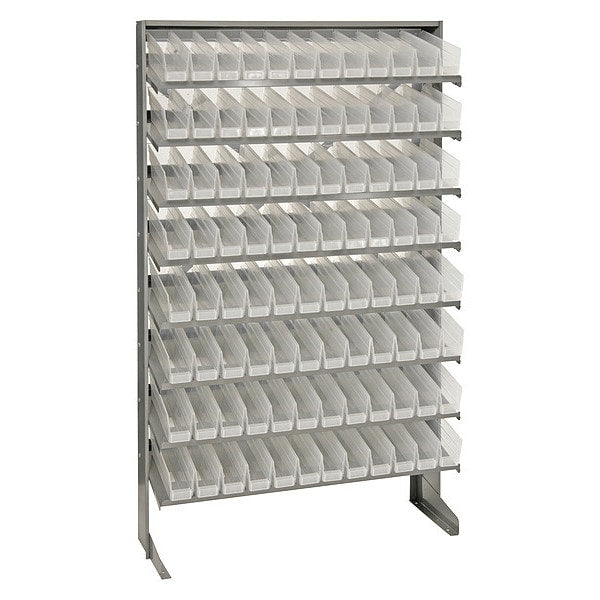 Steel Pick Rack, 36 in W x 60 in H x 12 in D, 8 Shelves, Clear