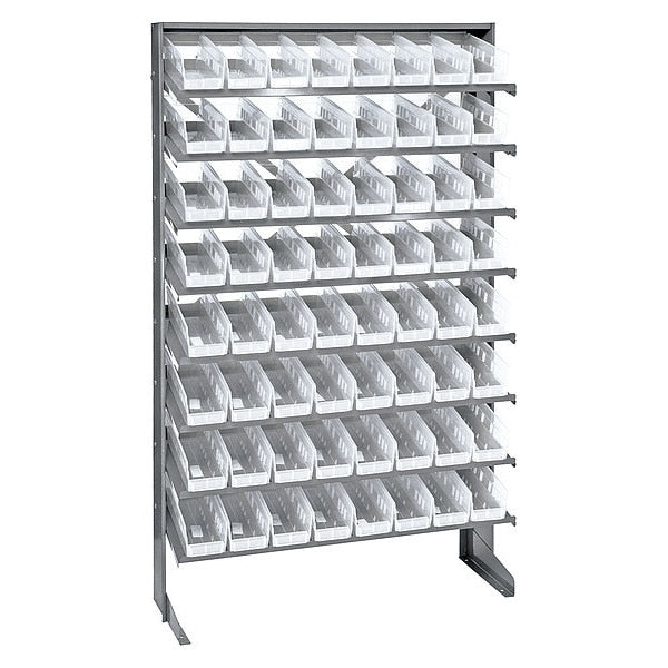 Steel Pick Rack, 36 in W x 60 in H x 12 in D, 8 Shelves, Clear