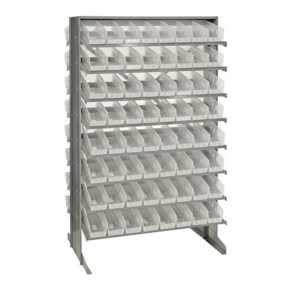 Steel Pick Rack, 36 in W x 60 in H x 24 in D, 16 Shelves, Clear