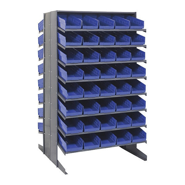 Steel Pick Rack, 36 in W x 60 in H x 36 in D, 16 Shelves, Blue