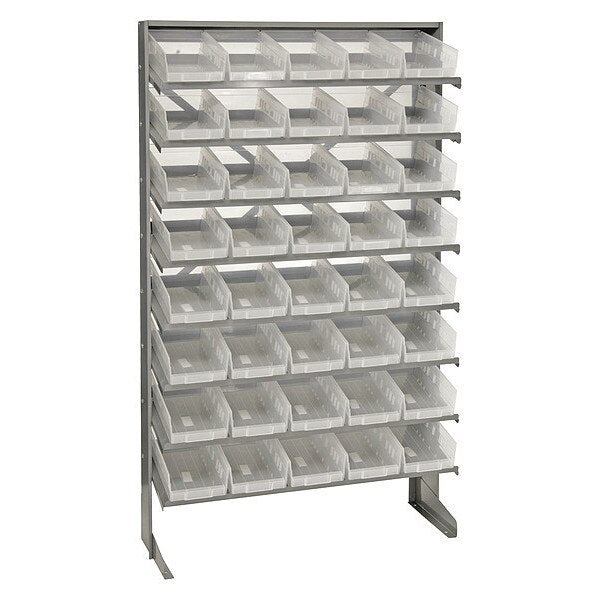 Steel Pick Rack, 36 in W x 60 in H x 12 in D, 8 Shelves, Clear