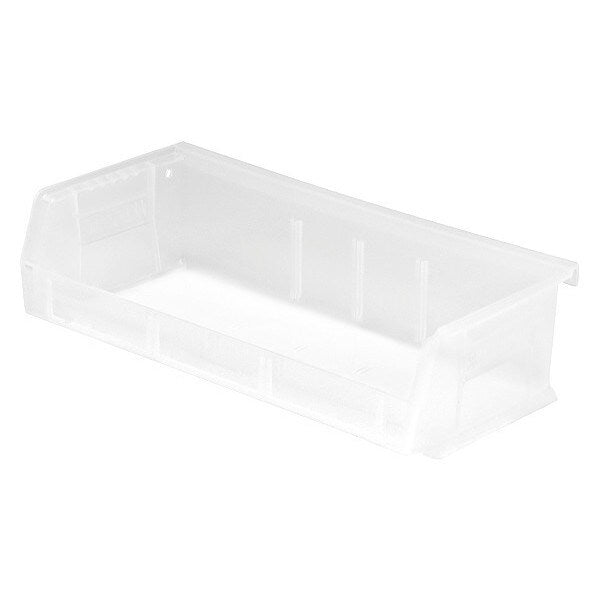 Hang & Stack Storage Bin, Clear, polypropylene, 5 3/8 in L x 11 in W x 3 in H, 60 lb Load Capacity
