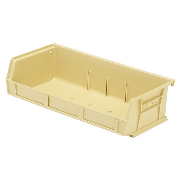 Hang & Stack Storage Bin, Ivory, polypropylene, 5 3/8 in L x 11 in W x 3 in H, 60 lb Load Capacity