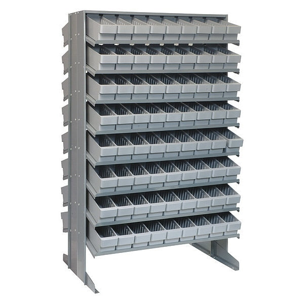 Steel Pick Rack, 36 in W x 60 in H x 24 in D, 16 Shelves, Gray