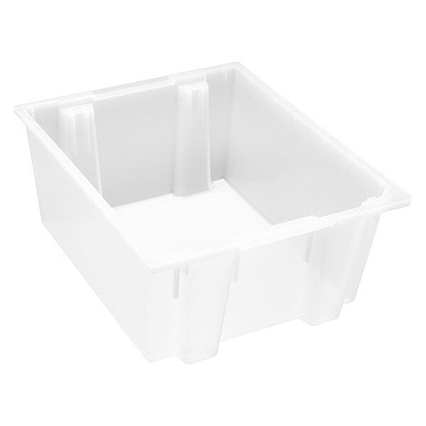 Stack & Nest Container, Clear, Polypropylene, 23 1/2 in L, 19 1/2 in W, 10 in H