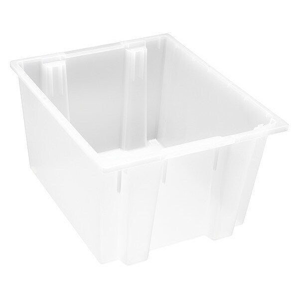 Stack & Nest Container, Clear, Polypropylene, 23 1/2 in L, 19 1/2 in W, 13 in H