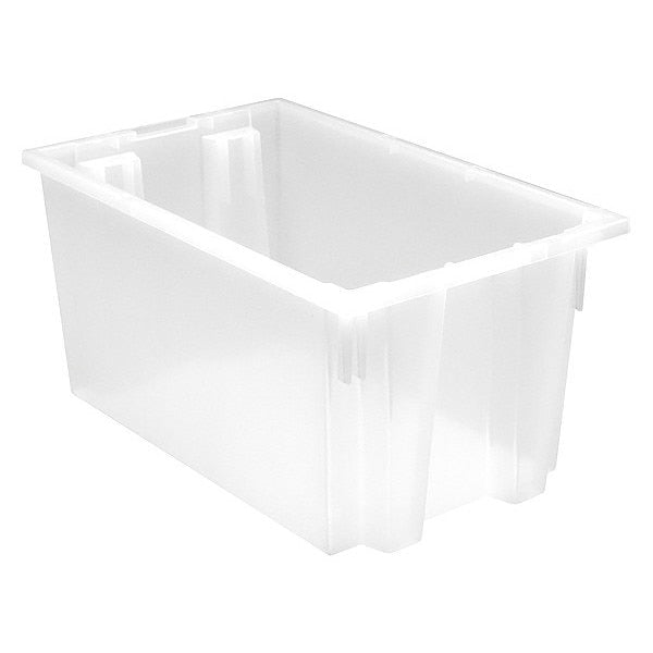 Stack & Nest Container, Clear, Polypropylene, 23 1/2 in L, 15 1/2 in W, 12 in H