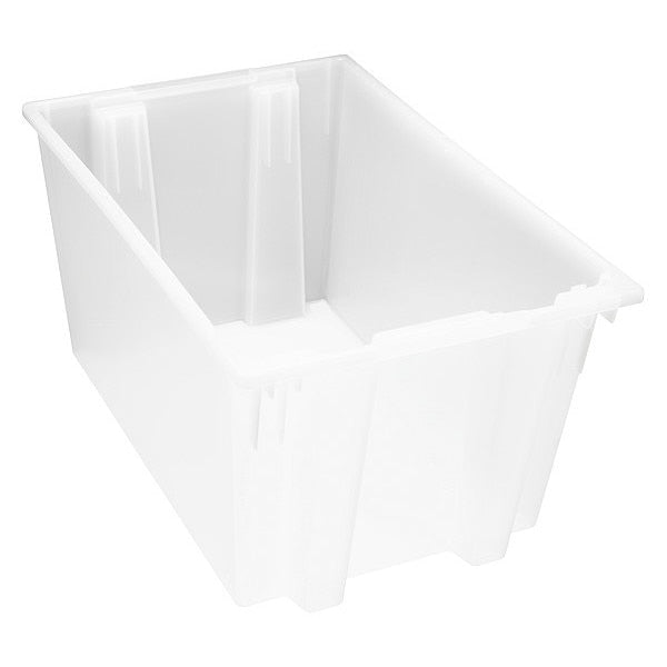 Stack & Nest Container, Clear, Polypropylene, 29 1/2 in L, 19 1/2 in W, 15 in H