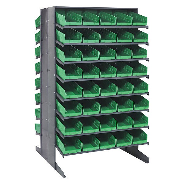Steel Pick Rack, 36 in W x 60 in H x 36 in D, 16 Shelves, Green