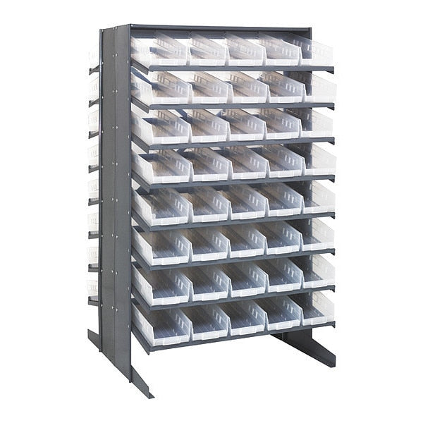 Steel Pick Rack, 36 in W x 60 in H x 36 in D, 16 Shelves, Clear