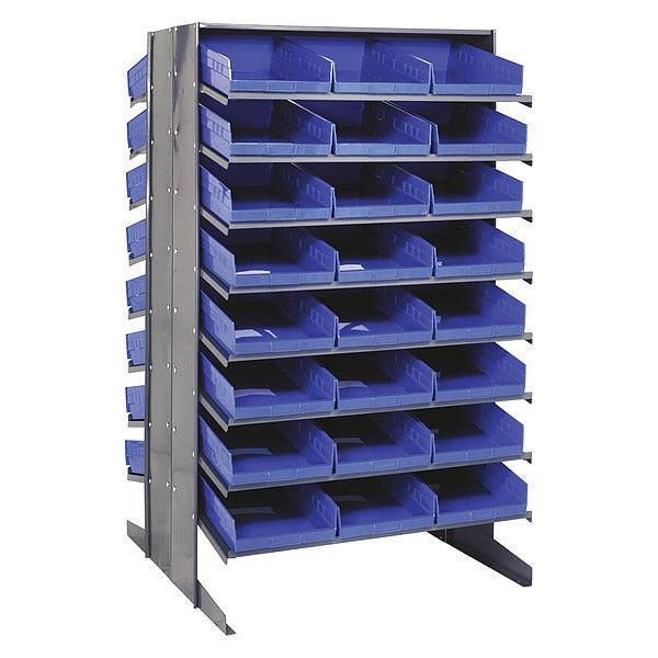 Steel Pick Rack, 36 in W x 60 in H x 36 in D, 16 Shelves, Blue