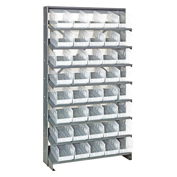 Steel Pick Rack, 36 in W x 64 in H x 12 in D, 8 Shelves, Clear