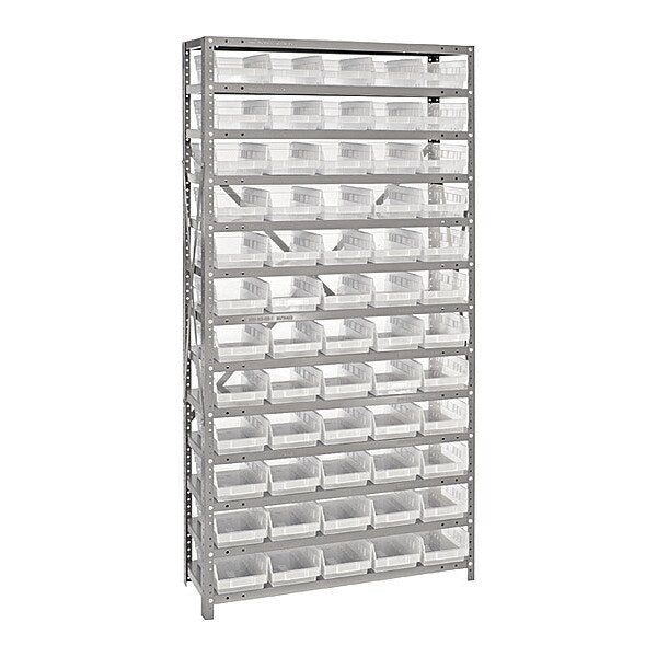 Steel Pick Rack, 36 in W x 75 in H x 12 in D, 13 Shelves, Clear
