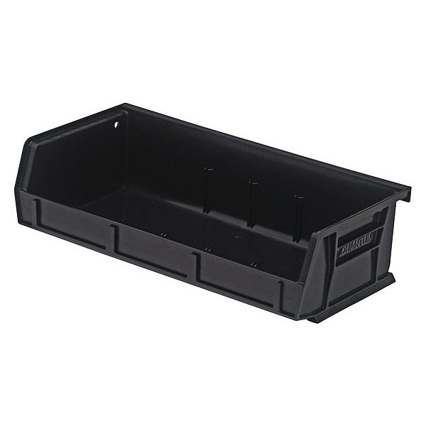 Hang & Stack Storage Bin, Black, polypropylene, 5 3/8 in L x 11 in W x 3 in H, 60 lb Load Capacity