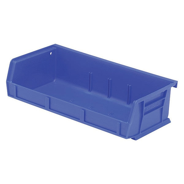 Hang & Stack Storage Bin, Blue, polypropylene, 5 3/8 in L x 11 in W x 3 in H, 60 lb Load Capacity
