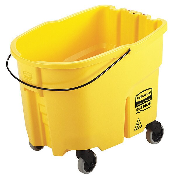 8 3/4 gal Oval Mop Bucket, 17 in H, 16 in Dia, Yellow, Plastic