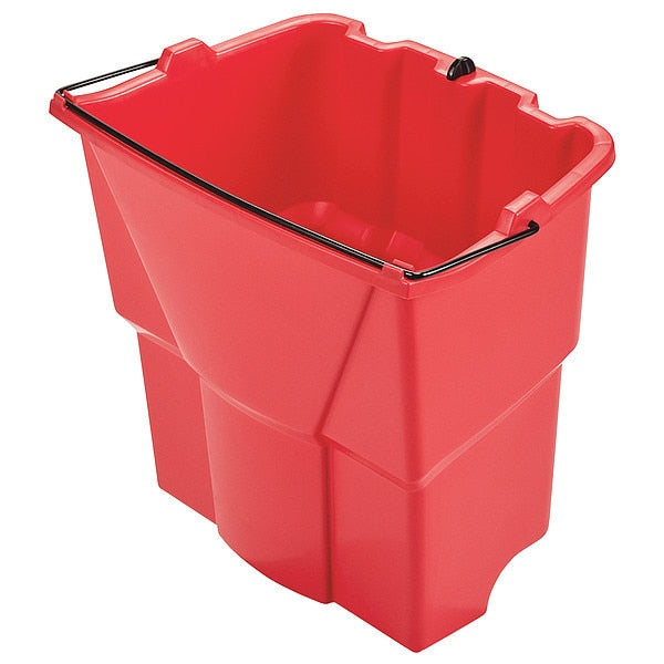 Oval Dirty Water Bucket, 14 in H, 10 in Dia, Red, Plastic