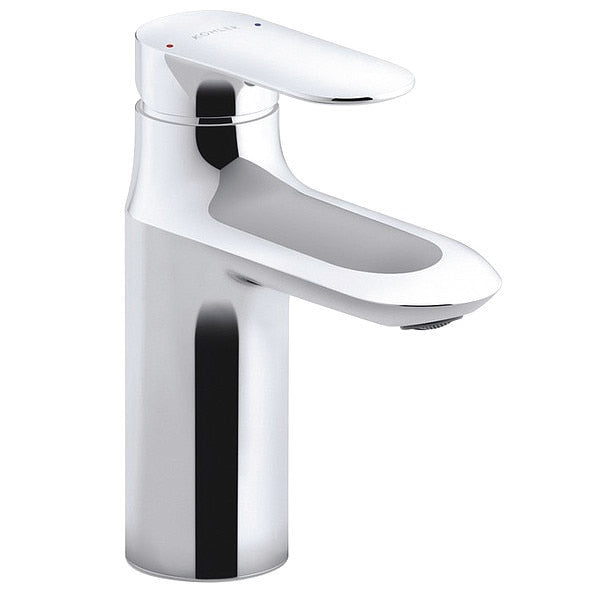 Single Handle Single Hole Mount, 1 Hole Straight Spout Bathroom Faucet, Polished chrome