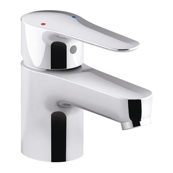 Single Handle Single Hole Mount, 1 Hole Straight Spout Bathroom Faucet, Polished chrome