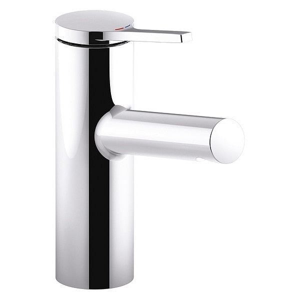 Single Handle Single Hole Mount, 1 Hole Straight Spout Bathroom Faucet, Polished chrome