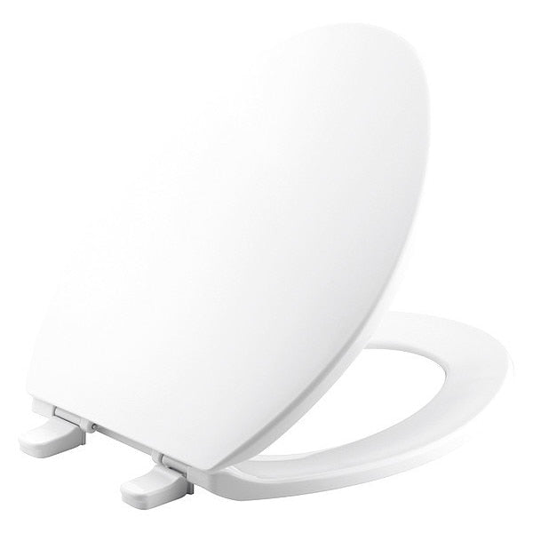 Toilet Seat, With Cover, Plastic, Elongated, White