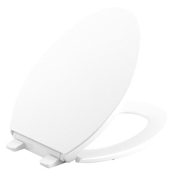 Toilet Seat, With Cover, Plastic, Elongated, White