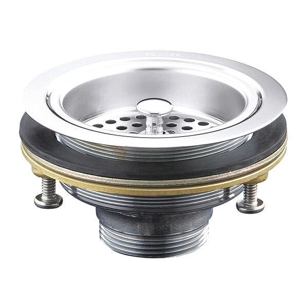 Sink Drain, 4 1/2 in Dia, Brass